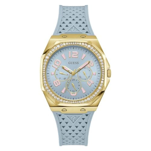 Image of GUESS Zest Women's Silicone Watch, Bright Blue, Classic