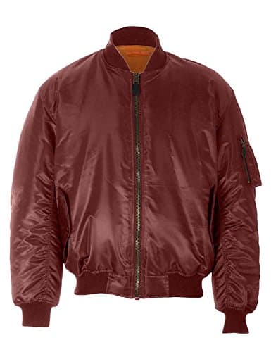 Image of Mens MA1 Bomber Jacket (Large, Burgundy)