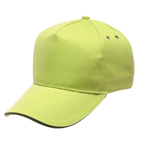Image of Regatta Men's Amston 5 Panel Cap with Sandwhich Peak Baseball Cap, Green (Lime Punch/Seal Grey), One Size (Manufacturer Size:Single Size)