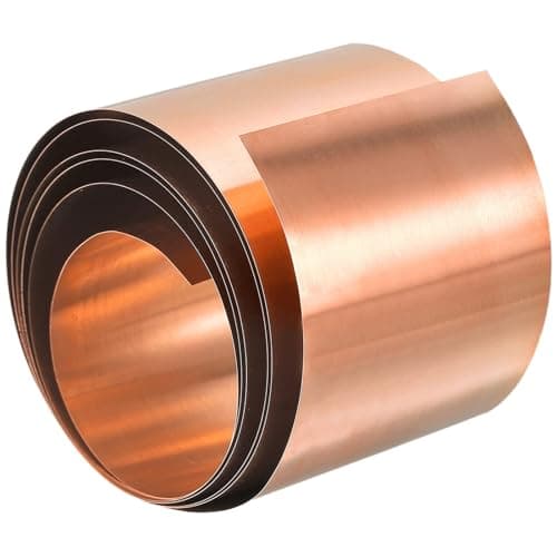 Image of TA-VIGOR 1Pcs Copper Sheet Roll, 1000mm x 50mm x 0.3mm Pure Copper Strip Metal Foil Sheet Plate for Crafts Electrical DIY Projects