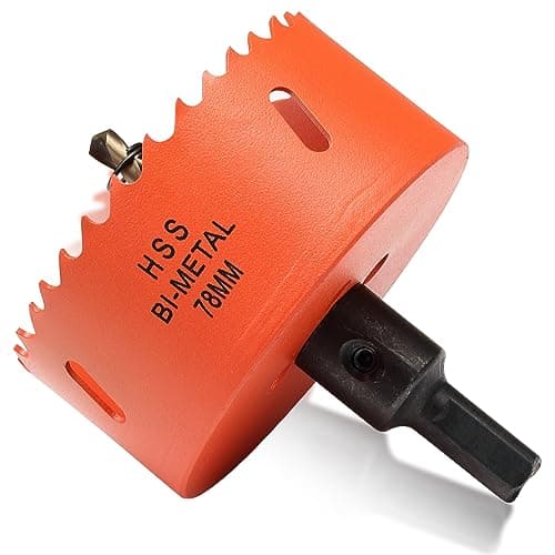 Image of 78mm Hole Saw Drill Bit for Wood and Metal, Bi-Metal Circular Hole Cutter with cutting Depth of 35mm for Steel, Cast Iron, Aluminium, Plywood, Acrylic, PVC/UPVC