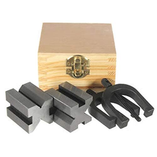 Image of Steel Vee Block with Clamp Set - 2" x 1.1/2" x 1.1/2" - Vee Block Set