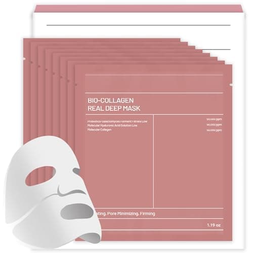 Image of Bukamkom Collagen Face Mask (8pcs), Hydrogel Overnight Face Mask for Hydration & Soothing, Hydrogel Collagen Facial Mask, Face Masks Facial Masks Skincare