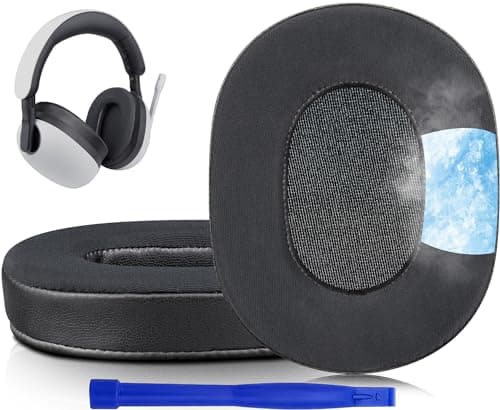 Image of SOULWIT Replacement Earpads for Sony Inzone H7(WH-G700)/H9(WH-G900N) Wireless Gaming Headset, Ear Pads Cushions with Noise Isolation Foam, Ice Silk Fabric - Black