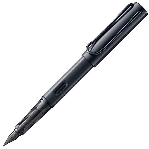 Image of LAMY AL-star black - Fountain Pen with ergonomic grip & black steel nib in size F - lightweight aluminum body - including LAMY T 10 blue cartridge - Right-Handed