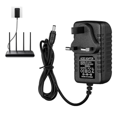 Image of DC 5V 1A Power Supply Plug 5.5mm X 2.5mm, AC to DC 5V 1A Charger Power Supply, DC Power Supplies AC Adapter 100-240V 50 60hz to 5W, Power Adapter for Speakers Router Security Cameras
