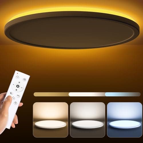 Image of Matane LED Ceiling Light Dimmable 36W, Ceiling Lamp with Remote Control Timeable, 2000K Night Light Warm, Panel 3000K-6500K for Bedroom Kid's Room, Living Room, Hallway, Kitchen Round White 15.4 Inch