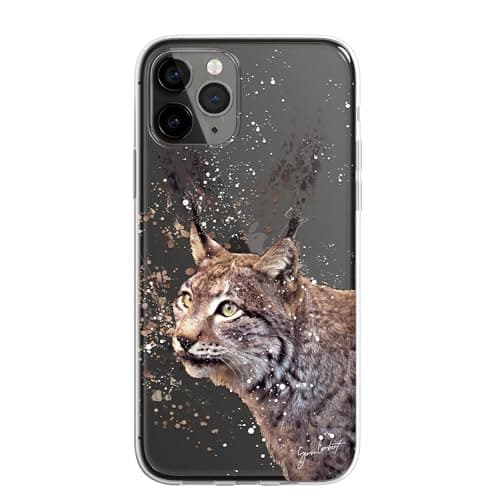 Image of SmartGiftShop American Wildlife Animals Case Splatter Art CLEAR Phone Cover Case Exclusive Artwork for iPhone 13 - Bob Cat