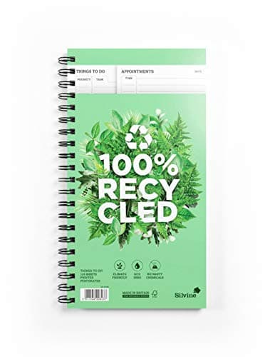 Image of Silvine 280 x 150mm Recycled Things to Do Planner. Pre-Printed Template (120 Sheets)