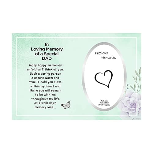Image of In Loving Memory Photo Frame 10cm x 15cm | Thinking of You Gifts | Memorial Frame with a Loving Message - Gift Ideas In Memory of Dad | Father's Day | Christmas | Anniversary (Dad)