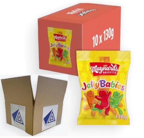 Image of Maynards Bassetts Jelly Babies Sweets Bag 10 x 130g