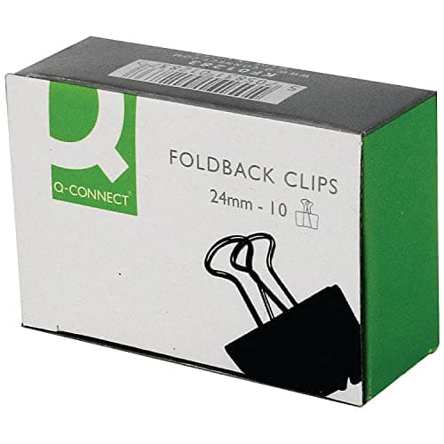 Image of Q-Connect Foldback Clip 24mm Black (10 Pack) KF01283