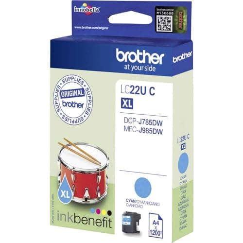 Image of Brother LC22UC Ink Toner Cartridge for MFCJ985DW - Cyan