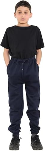 Image of COSHAL® Children's School Joggers Pants, Sports Fleece, Jogging Tracksuit Kids Boys Girls School Joggers Pants Sports PE Trouser Kids Sport Gym wear Casual 11-12 Yrs Navy