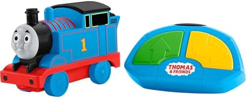 Image of Thomas & Friends Fisher-Price My First Thomas & Friends R/C Thomas, battery-powered remote-controlled train engine with character phrases for toddlers, GPV86