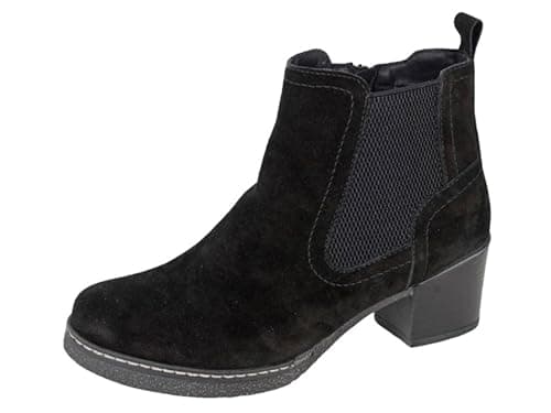 Image of Cipriata L541 ALESSINA Real Suede Ankle Boot (Black Real Suede, UK Footwear Size System, Adult, Women, Numeric, Medium, 5)