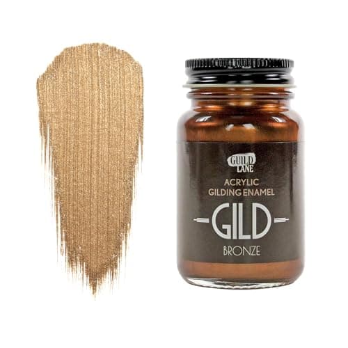Image of Guild Lane Bronze Metallic Paint 60ml GILD Acrylic Gilding Enamel Antique Bronze Paint Gold Leaf Effect Alternative for Furniture Wood Metal Glass Craft Water-Based Non-Tarnish Interior Use