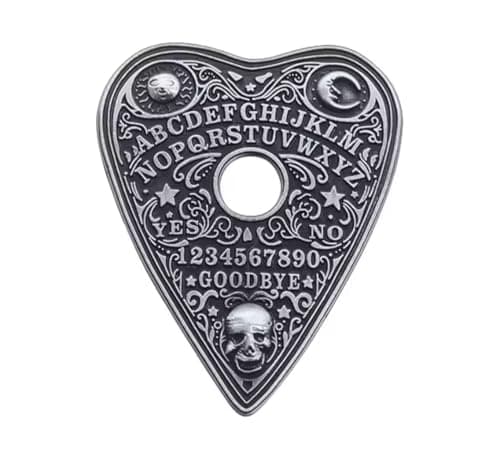 Image of Spirit Communicator Ghost Board Planchette Enamel Pin Gothic Occult Badge For Jackets Bags Hats And Backpacks Durable Metal Lapel Pin Horror Collectible Alternative Gift 3cm x 4cm