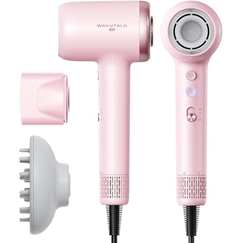 Image of Hair Dryer, Wavytalk Turblow Pro Fast Drying Ionic Hairdryer with Diffuser, High Speed Brushless Motor Blow Dryer with 110,000 RPM, Pro Negative Ions for Reduces Damage, 3 Heat & 3 Speed Settings