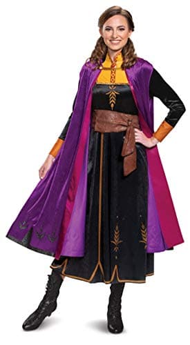 Image of DISGUISE Women's Disney Anna Frozen 2 Deluxe Adult Sized Costumes, Black, XL UK
