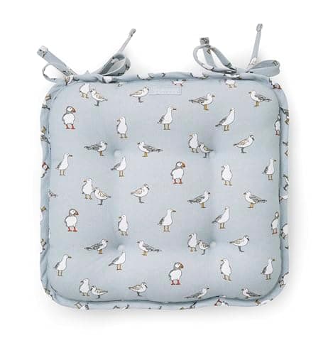 Image of Cooksmart British Designed Chair Cushions | Chair Pads For Dining Chairs | Seat Cushions Great For Adding Extra Padding - Coastal Birds