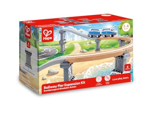 Image of Hape Sound Track Pack | Wooden Railway Expansion Set with Realistic Train Whistle & 4-Inch Tracks | Encourages Imaginative Play, Motor Skills & Spatial Thinking | For 3 Years +