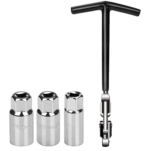 Image of Spark Plug Socket Wrench Nutmanel T-Handle Spark Plug Socket Removal Stainless Steel 16mm 18mm & 21mm- Black