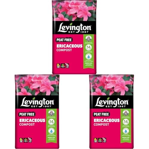 Image of Levington PEAT FREE Ericaceous Compost, 50 litre compost for acid-loving plants (Pack of 3)