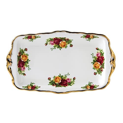 Image of Royal Albert - Old Country Roses Sandwich Tray Gift - Vintage Fine Bone China Serving - Large Size - Floral Pattern, 30cm