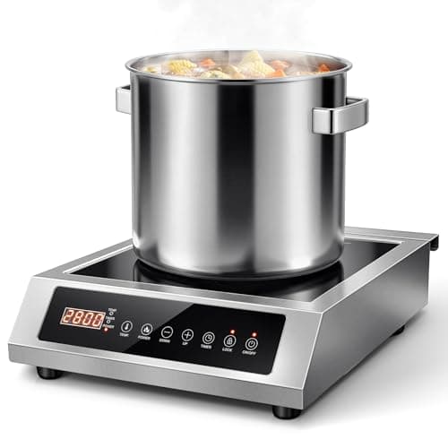 Image of KICHPOWER Single Induction Cooker 2800W, Portable Induction Hob, Commercial Induction Cooktop, Hot Plate with Stainless Steel Body, 50 kg Load Capacity, 10 Temperature & Power Levels, 4-Hour Timer