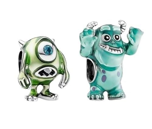 Image of Monsters Mike and Sully Charm 925 Silver Charm Compatible with Pandora Charms, Trollbeads, Chamilia, Biagi and Many Other UK Charm Bracelets.