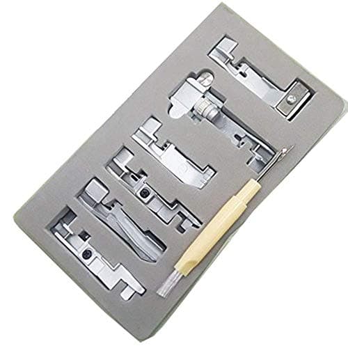 Image of YICBOR 6pcs Overlock Serger Presser Foot Set for Singer 14CG754 14SH654 14SH754 14hd854 juki 644D、04D with Gift Brush Ripper