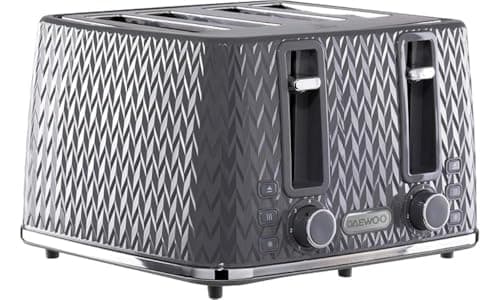 Image of Daewoo Argyle Collection, Toaster 4 Slice With Defrost, Reheat And Browning Control To Use At Your Convenience, While The Removable Crumb Tray Makes Cleaning Quick, Grey