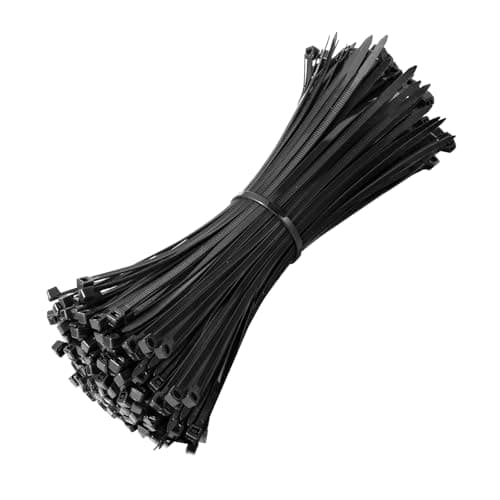 Image of Beshine Black Cable Ties, 200mm x 3.6mm, Pack of 200, 8" Tie Wraps - Self Locking, Strong Nylon Zip Ties for Home Office Garage and Workshop