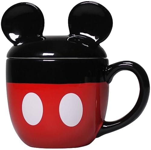 Image of Disney Mickey & Friends Shaped 3D Mug with Lid - Mickey Mouse Kitchen Accessories Gift