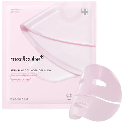 Image of medicube Salmon DNA PDRN pink collagen jelly gel mask | overnight face mask for glass glow skin- elasticity, hydrating, firming and moisturizing | korean skincare, 28g, 1ea