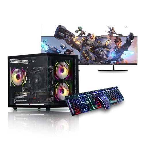 Image of Veno Scorp Gaming PC Dual 24" Monitor Bundle Intel Core i7-6700 Processor RX 580 8GB Graphics Card - 16GB Ram - 512GB SSD - 550W PSU - Windows 10 - WiFi - Cybus 7