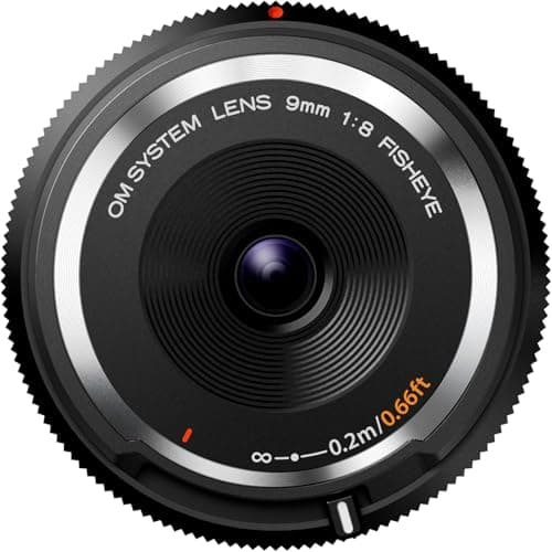 Image of OM SYSTEM 9 mm 1:8.0 Fish Eye Body Cap Lens, suitable for all Olympus, Panasonic MFT Cameras - Black