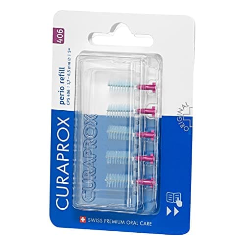 Image of Curaprox CPS perio 406 Interdental Brushes Refill Pack of 5 1.7 mm Effectiveness 6.5 mm Pink