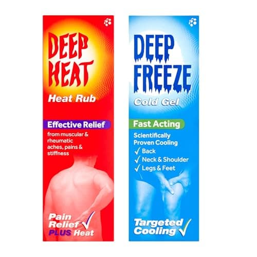Image of Deep Heat Heat Rub & Deep Freeze Cold Gel Duo Pack | Pain Relief & Targeted Muscle Therapy | Heat & Cold Combo for Back, Neck, Shoulder, Legs & Feet | Fast Acting | 2 x 100g