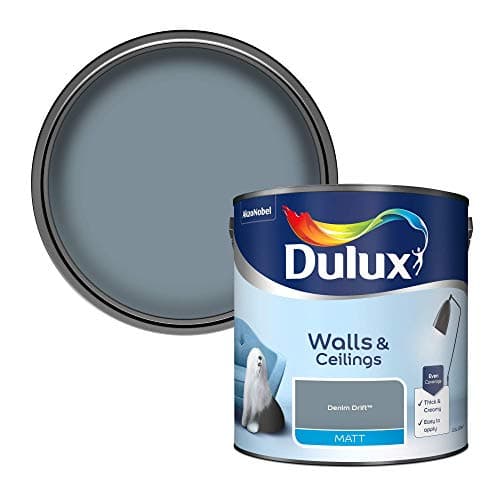 Image of Dulux Walls & Ceilings Matt Emulsion Paint, Denim Drift, 2.5 Litres