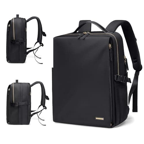 Image of GOLF SUPAGS Stylish Expandable Laptop Backpack for Women Airline Approved Perfect for Work College and Travel Multi-Functional Casual Daypack Fits 17.3 Inch Notebook (Black)