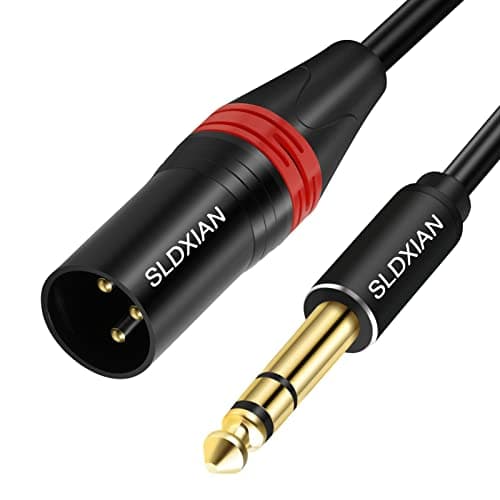 Image of SLDXIAN 6.35mm TRS to XLR Male, XLR to 1/4 Inch Jack TRS Cable for Speakers, Mixer, Audio Sound Consoles, Power Amplifier (1Meter, Male)