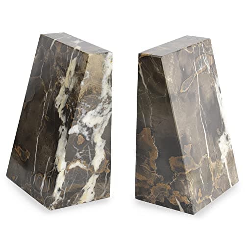 Image of Himalayan Marble Black & Gold Wedge Bookends