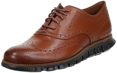 Image of Cole Haan Men's Zerogrand Wingtip Oxford, British Tan Leather/Java, 10.5 UK