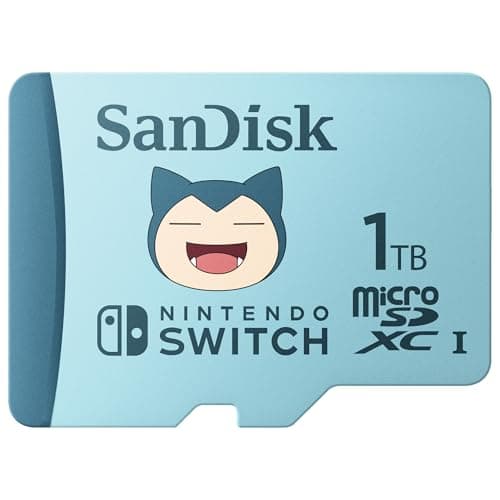 Image of SANDISK micro SD card licensed for Nintendo Switch consoles, 1TB Pokemon Snorlax edition (up to 100 MB/s, Nintendo gaming storage, 4k UHD, UHS-I, Class 10, V30, U3)