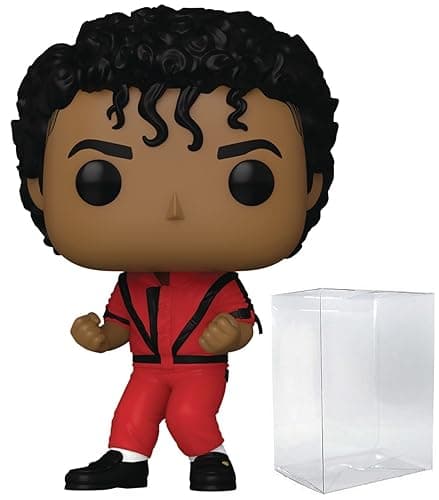 Image of POP Rocks: Michael Jackson - Thriller Funko Vinyl Figure (Bundled with Compatible Box Protector Case), Multicolored, 3.75 inches
