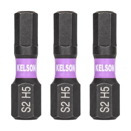 Image of KELSON 3pcs 5mm Hex 25mm H5 Impact Rated Screwdriver Bits 1/4" Universal