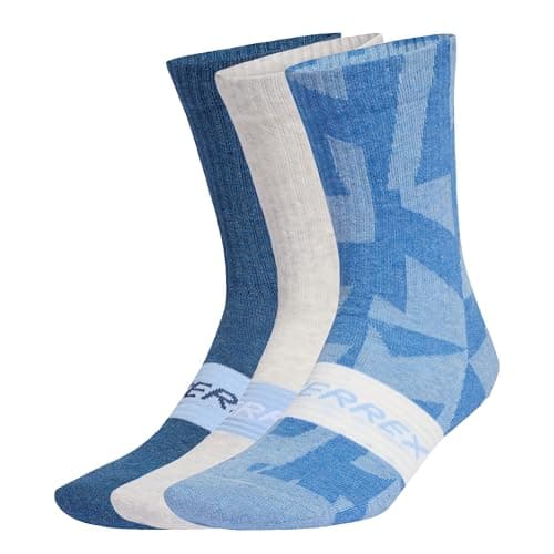 Image of adidas Unisex TERREX MULTI 3 PACK SOCK, glow blue/white/tech indigo, 6.5-8