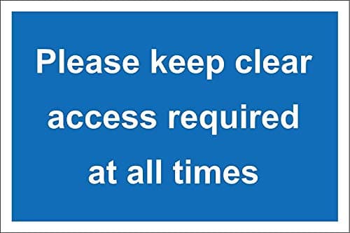 Image of Please keep clear access required at all times Safety Sign - Self adhesive sticker 300mm x 200mm
